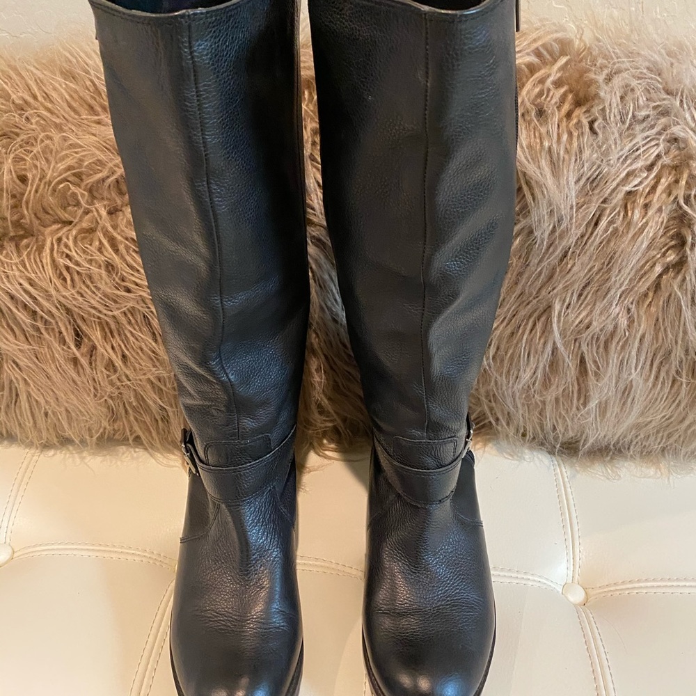 Kenneth Cole black leather riding boots.